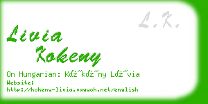 livia kokeny business card